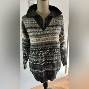 Vintage Weekend Edition Winter Oversize Sweater Fair Ise 3/4 Zip XL
